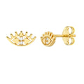 Milskye Modern Custom Jewelry Fine Fashion for Women 925 Silver 14K Gold Plated Diamond Eye Studs Earrings