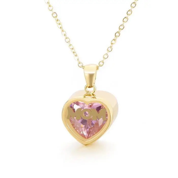 Stainless Steel Mother's Day Necklace MOM Necklace December Birthstone Necklace Zircon