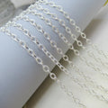 Wholesale High Quality DeaiGems 925 Silver Ribbed Cable Chain Hammered O-chain Roll Pack for DIY Necklace Bracelet Accessory