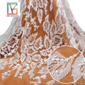 Luxury Beads Tulle Fabric African Wedding Bridal Embroidery Floral Beaded Fabric Lace With Sequins Dress Fabric for