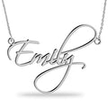 Qiuhan OEM/ODM Handwriting Letter 925 Sterling Silver Pendant Jewelry Custom Name Necklace