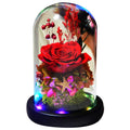 Rose Flower Preserved Dried Flower Glass Cover Gift Box Valentine's Day Creative Couple Gift for Mothers Day