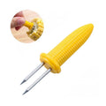 Hot Sale Stainless Steel Corn Skewers BBQ Tools with Plastic Handle for Holding Corn Cob