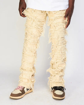 New Arrival S-3xl Vintage Slim Fit Stylish Cotton Skinny Flared Customize Logo Men Distressed Denim Jeans Men's Pants