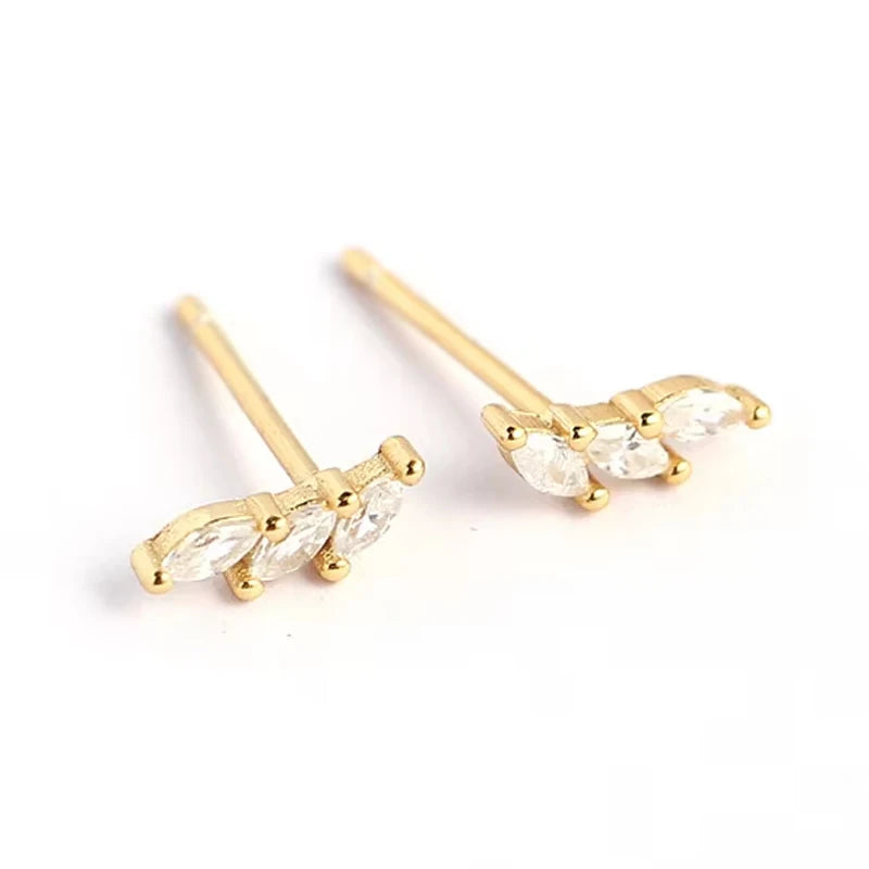 Popular Simple Fashion Micro Diamond Tiny Earrings 925 Sterling Silver Mini Stud Earrings for Women