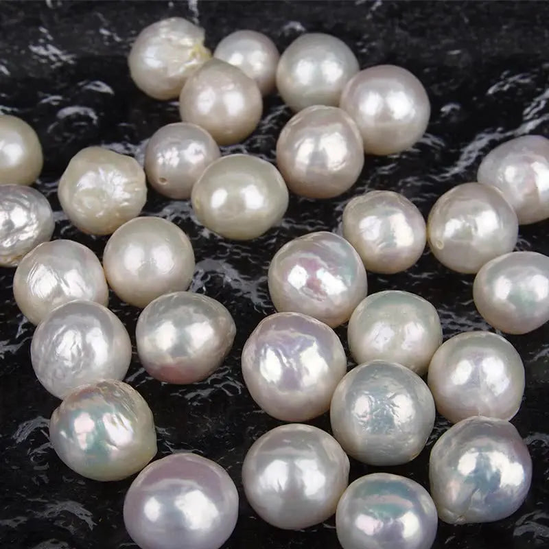 Natural 10-12mm White Edison Pearls Freshwater Pearl Loose No Hole Third Party Certified Gift & Party Use
