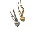 HOVANCI Trendy Double-Layer Stainless Steel Gold Plated Heart Shape Pendant Necklace with Link Chain for Parties Weddings Gifts