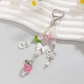 Y2K Heart Bow Strawberry Flower Pendants Key Chain Handbag Decoration for Women Fashion Lady Keychains Accessories Jewelry Gifts