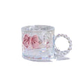 300ml Cute Pink Bow Tumbler with Handle Sublimation Mug for Coffee Tea Water-Back to School Gift Glass Drinkware MegaBDM