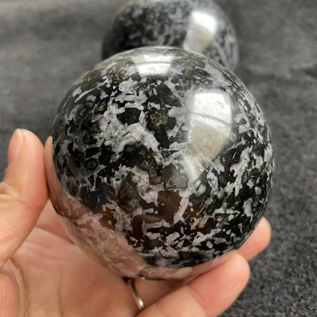 Natural Polished Ball Healing Stones Quartz Black Jasper Indigo Gabbro Sphere