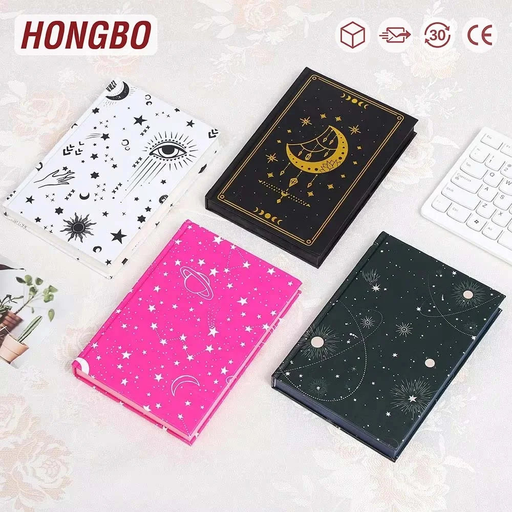 A5 Grid Blank Lined Dotted Case Bound Hardcover Notebook Journal with Color Paper of Anti Bleeding Paper Available