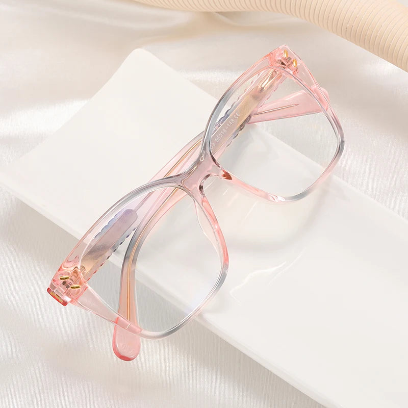 TR Plug-in Frame 82044 New Style Cat-Eye Frame Glasses Two-color Frame Fashionable Anti-Blue Light Computer Glasses 2025
