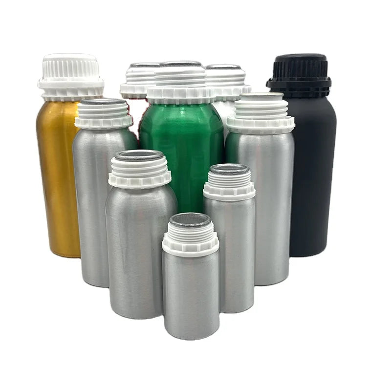 Hot Sale 50ml 100ml 150ml 200ml 250ml 300ml 500ml 1000ml 5L Aluminum Essential Oil Bottle With Black/white Tampered Lid