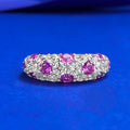 Fashion Custom Jewelry Supplier 925 Sterling Silver Factory Wholesale Starry Zirconium Powder Half Circle Ring