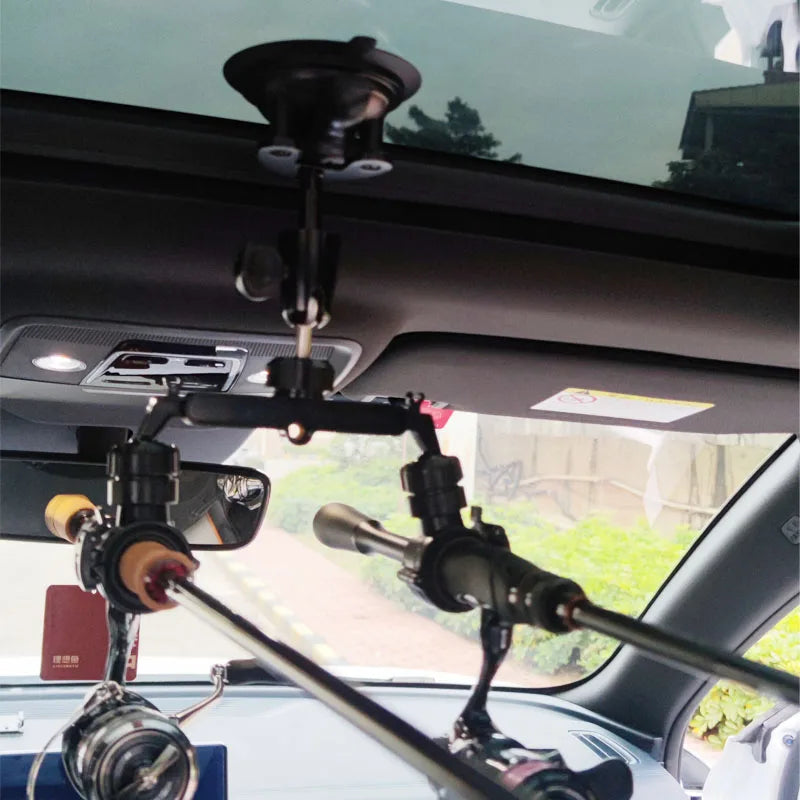 Anti High Low Temperature SUV Wagons Roof Mount Suction Two Fishing Rods Carrier Pole Holder for Cars and Boats