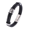 Fashion Jesus Gift Genuine Leather Bracelet Men Christian Jewelry Cross Bracelet with Stainless Steel Clasp