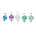 MOQ 1pc Horizontal Hole 9x12mm Cross Shape Synthetic Opal Stone White Blue Green Loose Opal Stone for Jewelry Making