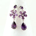 New Western Female Charm Earrings Women Clover Flower Water Drop Cubic Zircon Stud Earrings
