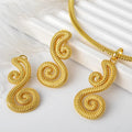 Fashion Jewelry Italian Gold Plated Earrings and Pendant Dubai 14K Gold Jewelry Set MegaBDM