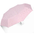 Elegant Snowflake Pattern Umbrella Auto Open Close Folding Umbrella with Gold Foil Print Black Coated UV Protection