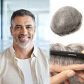 TUS01 Men's Lace Front Toupees Gray Indian Virgin Hair Super Thin Invisible Hairline Body Wave Hot Sale Hair Replacement System