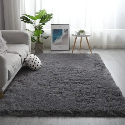 Plain Color Shaggy Fur Rugs Faux Living Room Bedroom Rectangle Home Decorative Luxury Carpet