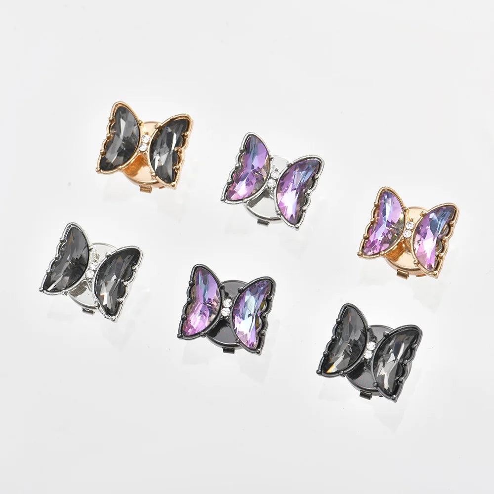 JFRB144 Luxury Butterfly Button Cover Elegant  Cufflinks Fashion Jewelry Button Covers For Women Shirts