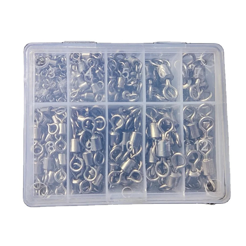Gulang 220pcs High-speed Solid Eight-shaped Ring Connector Rolling Swivel Fishing Accessories