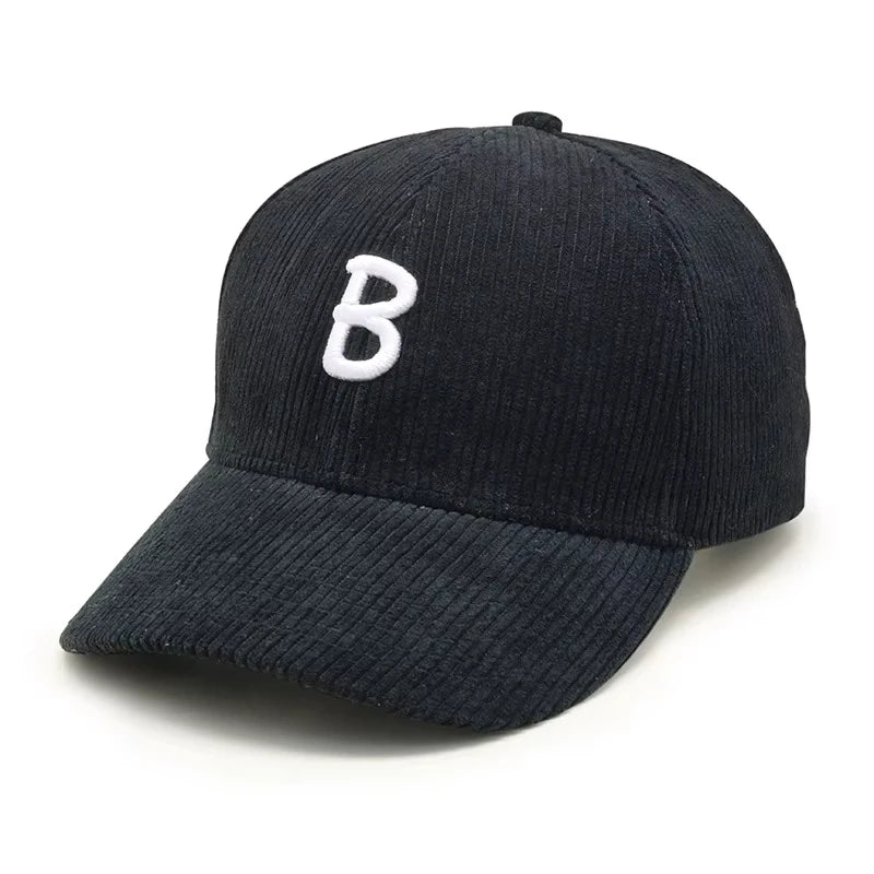 Manufacturer Custom 3D Embroidery 6 Panel Men Women Adjustable Baseball Hat Stripe Corduroy Baseball Cap