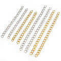 50pcs 4x3mm Stainless Steel Gold Bulk Necklace Extension Chain Tail Extender Bracelet Chains for Jewelry Making Findings