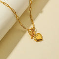 Fashion Simple 18K Gold Plated Stainless Steel Link Chain OT Buckle Ladies Wedding Love Charm Pendant Necklace