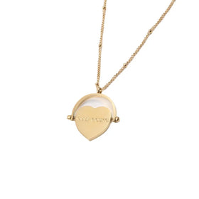Sanlan Jewelry 18k Gold Plated Keep Going Heart Pendant Rolling-over Necklace Stainless Steel Jewelry Wholesale