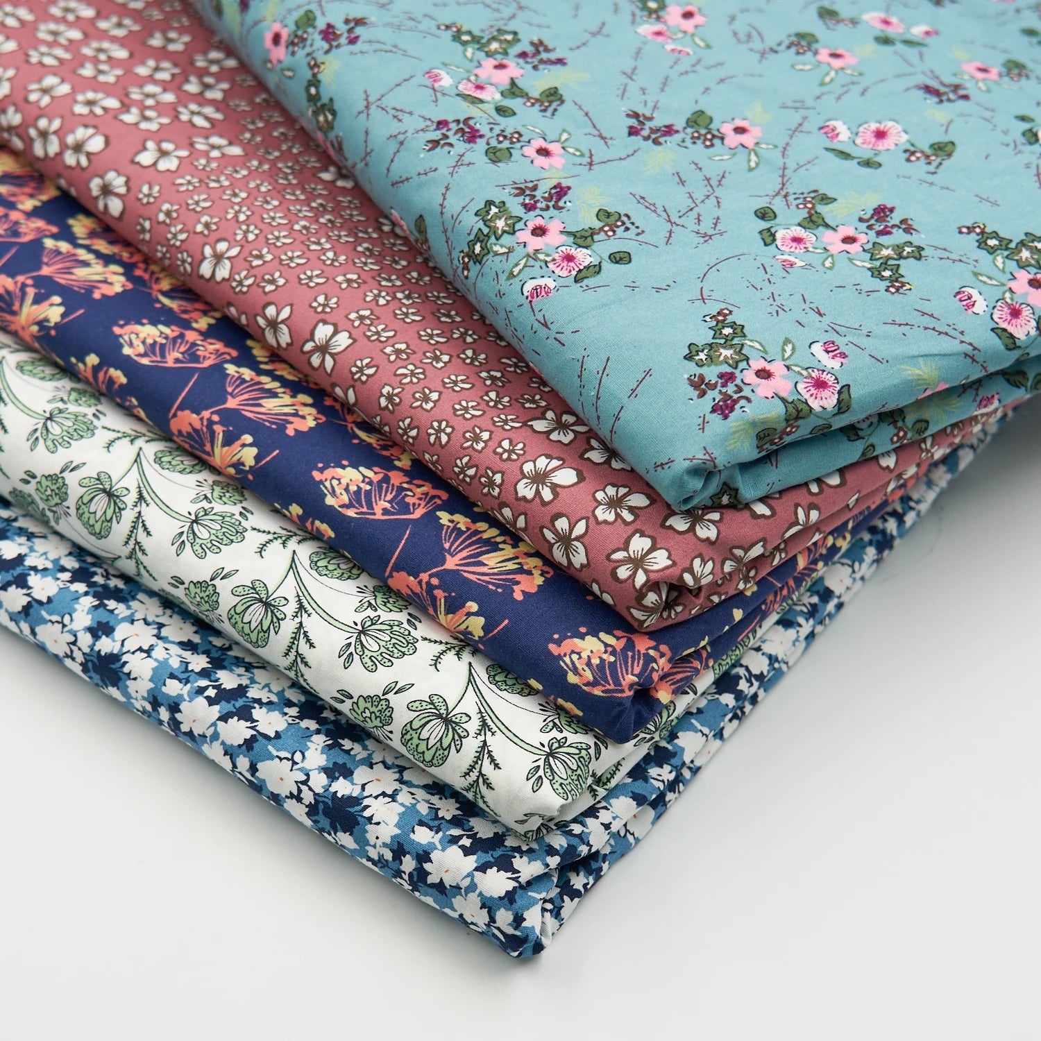 Small Flower Custom Printed Organic Woven Dobby Poplin 100% Pure Cotton Fabric for Girls & Boys Dresses-MOQ 5m