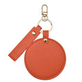 Portable Leather Mirror Keychain Mini Rotate Pocket Round Makeup Key Chains Charm Pendant Cosmetic Beauty Tools Mirrors Keychain