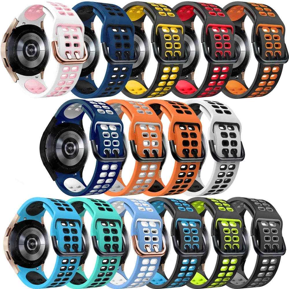 IVANHOE 20mm Official Band for Samsung Galaxy Watch 4/classic 46mm 42mm Smartwatch Silicone Correa Galaxy Watch4 44mm 40mm Strap