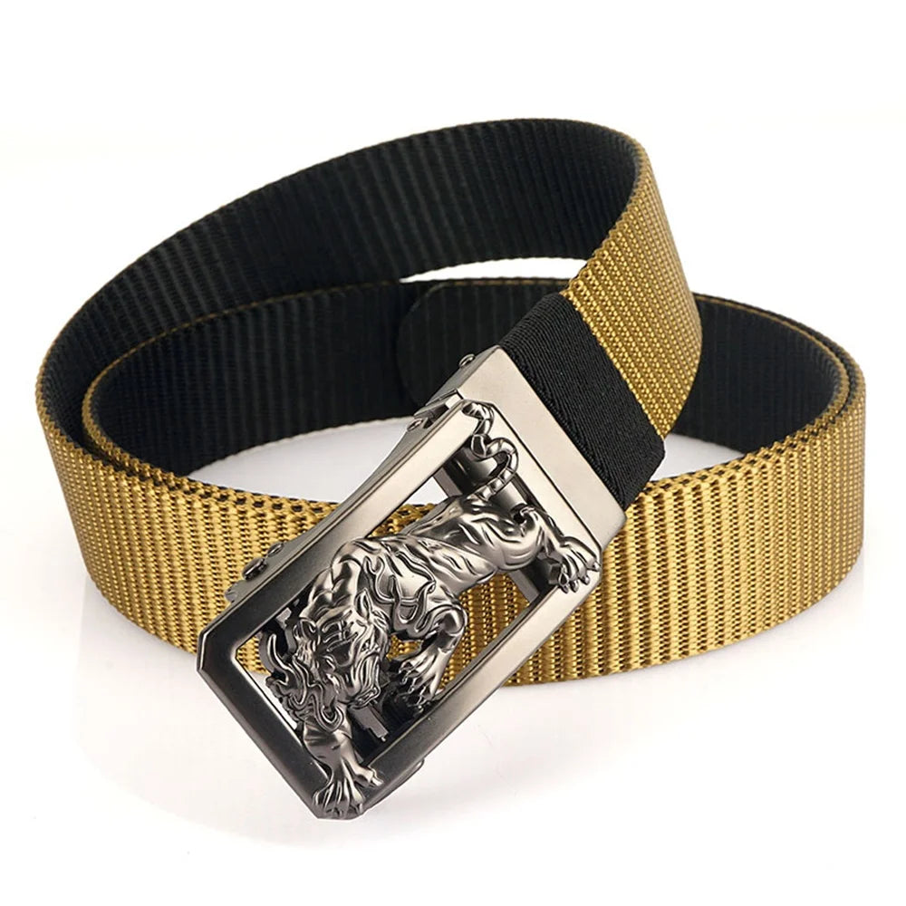 TUSHI Factory Direct Wholesale Durable Nylon Sports Canvas Belts Men Casual Business Outdoor Fashion Zinc Alloy Automatic
