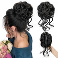 Messy Bun Ponytail Wigs for Women Curly Hair Ponytail Extension Claw Clip Wig Donut Updo Hair Accessory