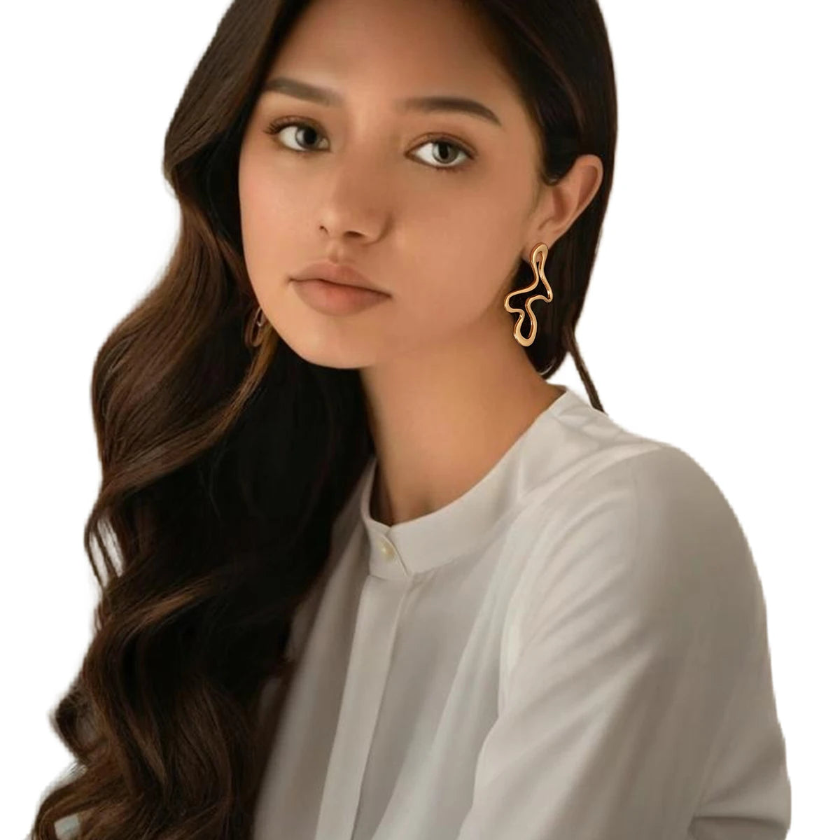 Designer Irregular Hollowing Out Stud Earrings for Women Trendy Daily Earring Accessories 2024 Fashion Jewelry Female Girl Gifts