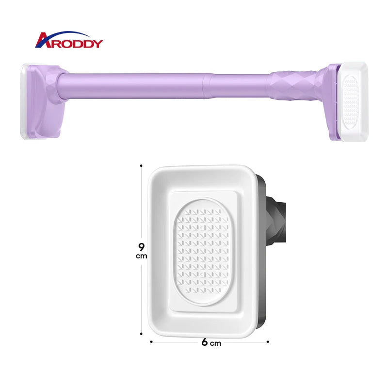 ARODDY Wholesale Suitable for Balcony 43.3-74.8inch Curtain Rod Finials Double Drill Free Adjustable 32mm Curtain Rod Bracket