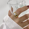 925 Sterling Silver Vintage Freshwater Pearl Elegant Rings Minimalist 18K Gold Plated Ring