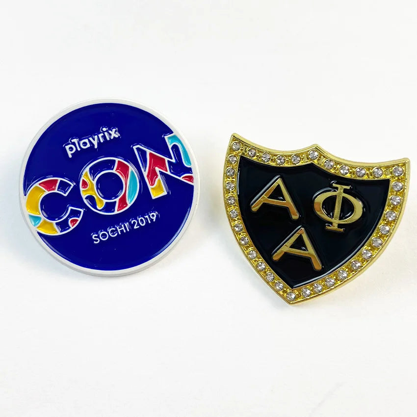 Wholesale Custom Hard Soft Enamel Pin Badge Brooch Hat Wholesale Metal Crafts Engraved logo Lapel Pins
