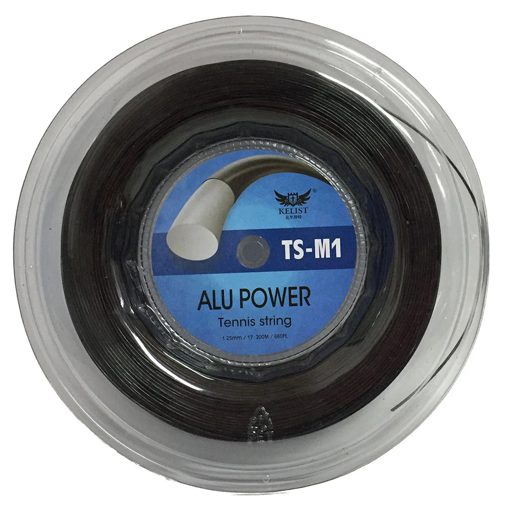 OEM Wholesale KELIST K125 1.25MM Tennis String Reel Big Banger Racket String 200m Black Polyester 55-60Lbs High Durability Alu