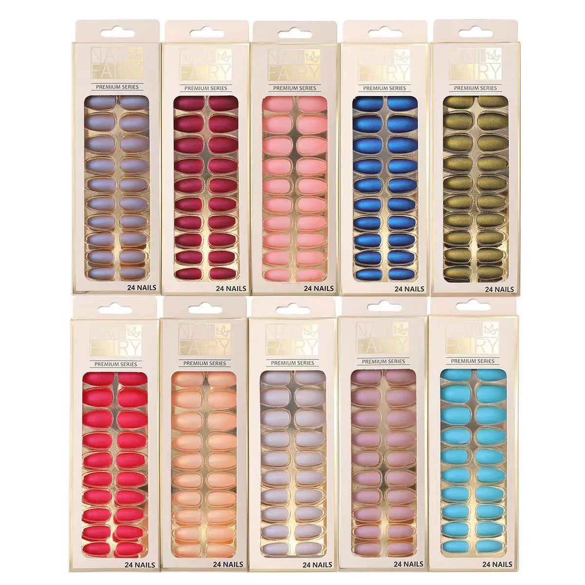 Long Ballerina Luxury French Articificial Press-On Nails Square Design False Manicure with Luxury Finish for Fingers