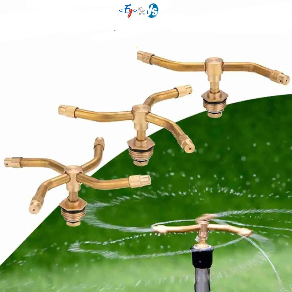 2/3/4 Arm Brass Rotary Sprinkler 360 Degrees Garden Lawn Irrigation Nozzle Small Metal Sprayer Gun Pumping for Agriculture