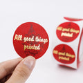 Custom Metallic Round Sticker Rose Gold Foil Logo Transparent Label Sticker Printing