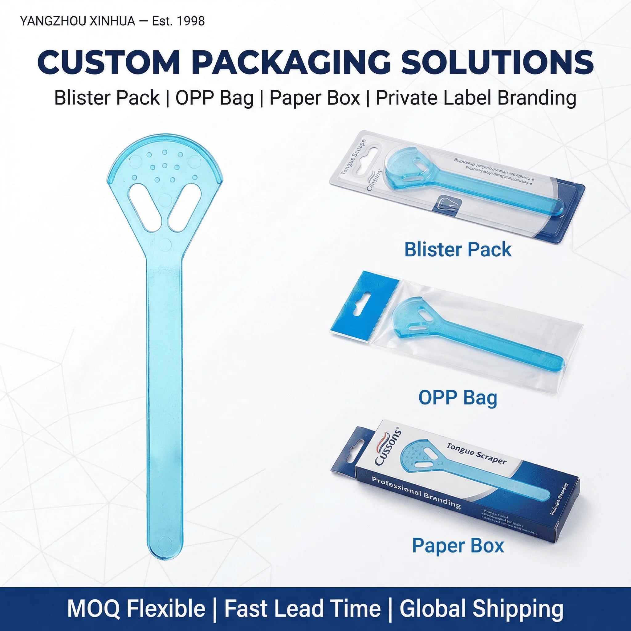 Manufacturer High Quality PS Tongue Scraper Tongue Effective Bad Breath Remover Easy Grip T-Handle Reusable Reusable Dental Tool