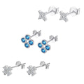 NEW Wholesale Fashion Small 14K Stud Earrings Four Leaf Clover Cross Earring Studs 925 Sterling Flower Ear Studded Earring Gifts