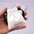 8x8cm Cotton Canvas Jewelry Packaging Bag Jewelry Pouch with Custom logo