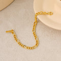 Vintage Italian Gold Hollow Chain 925 Sterling Silver Bracelets Hip Hop Jewelry Chunky Diamond-Cut Figaro Link Chain Bracelet