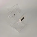Disassembled clear Acrylic Reptile Terrarium Feeder Cage with Thermometer